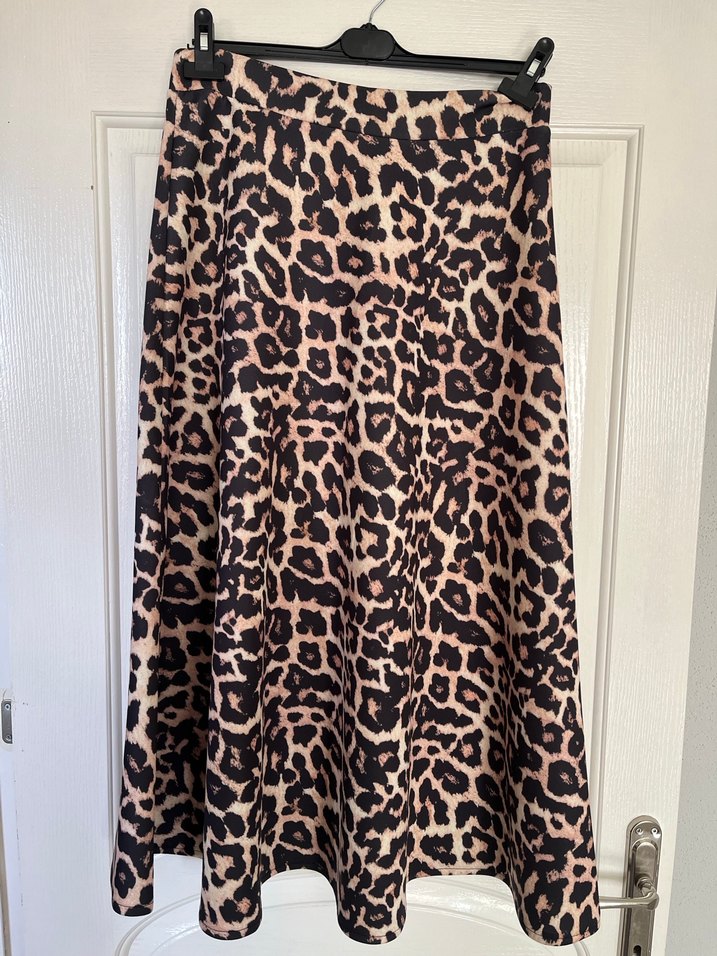 Leopar Desenli Uzun scuba etek - Görsel 2