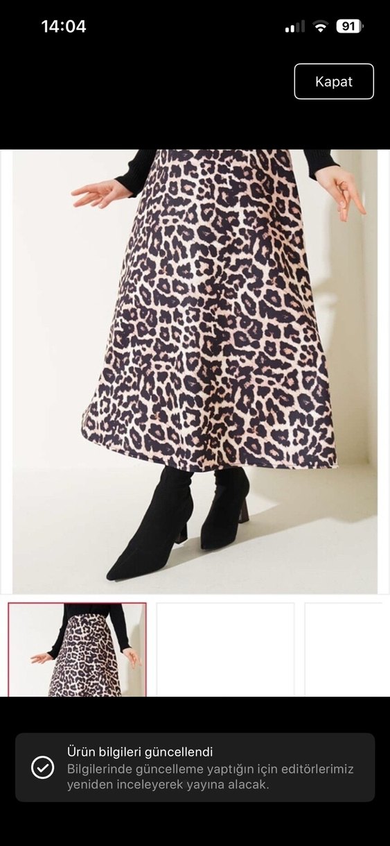 Leopar Desenli Uzun scuba etek - Görsel 3
