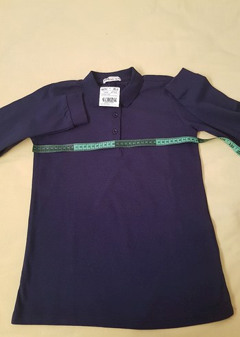 LC Waikiki Lacivert Kız çocuk Polo Yaka Uzun Kollu Tişört