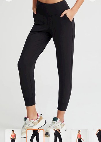Siyah Beli Kemerli Spor Tayt
