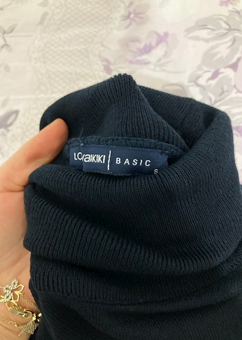 LC Waikiki Lacivert Çizgili Boğazlı Kadın Kazak