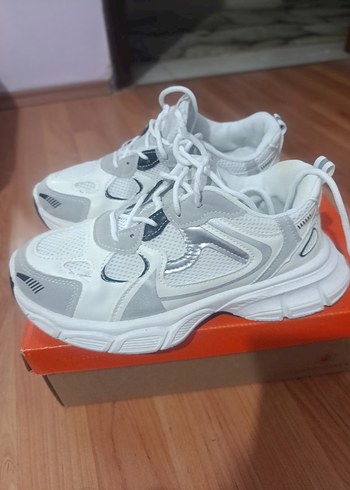 Kadın Beyaz Gri Platform Spor Ayakkabı - Görsel 3