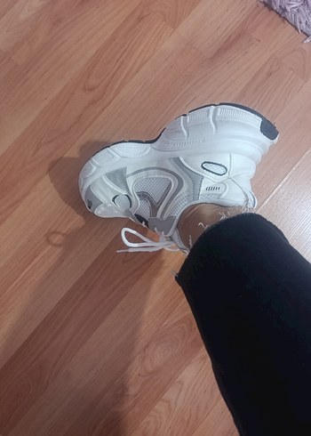 Kadın Beyaz Gri Platform Spor Ayakkabı - Görsel 8