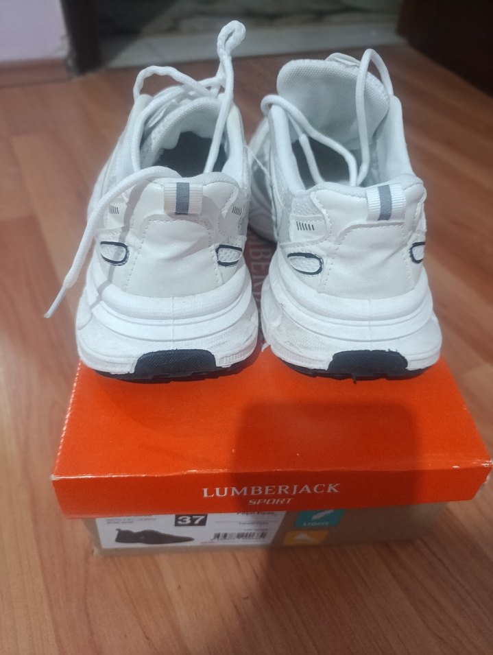 Kadın Beyaz Gri Platform Spor Ayakkabı - Görsel 4