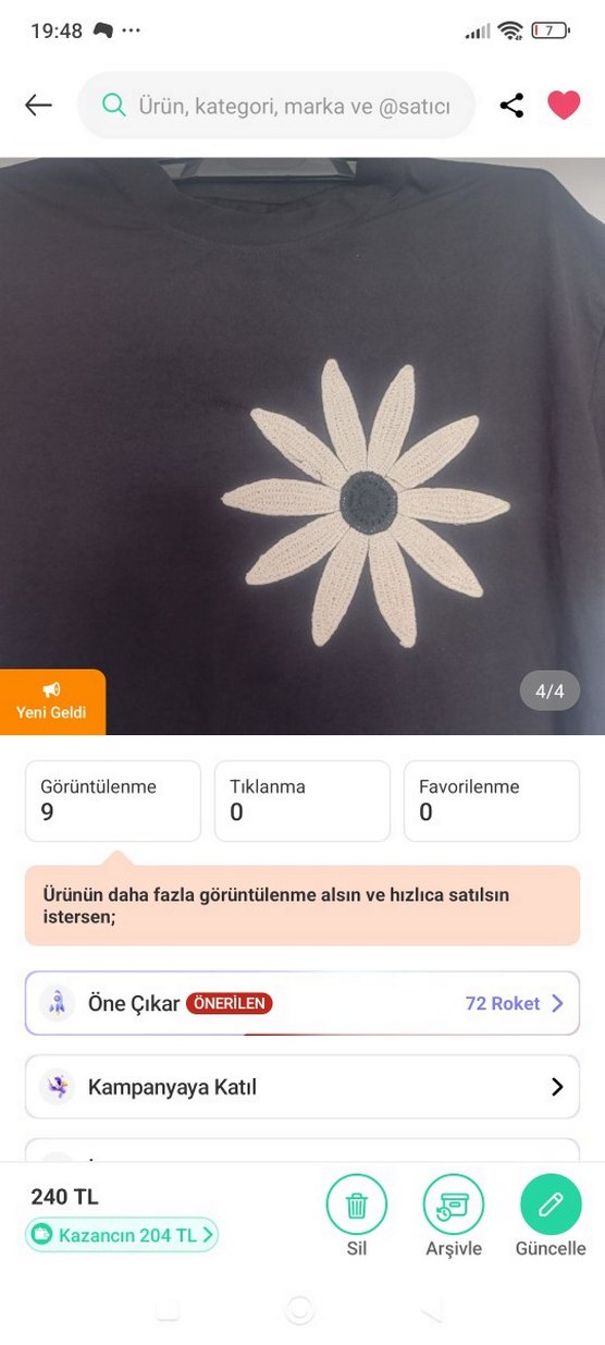 Boncuk İşlemeli Beyaz Kısa Kollu Tişört - Görsel 2