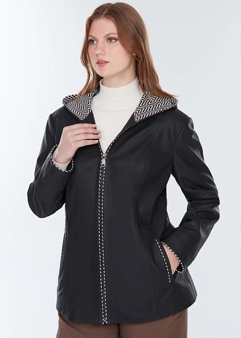 Derimod Su İtici Kadın Deri Ceket - Görsel 7
