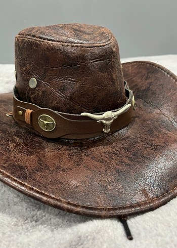 Deri kovboy şapkası - Görsel 3