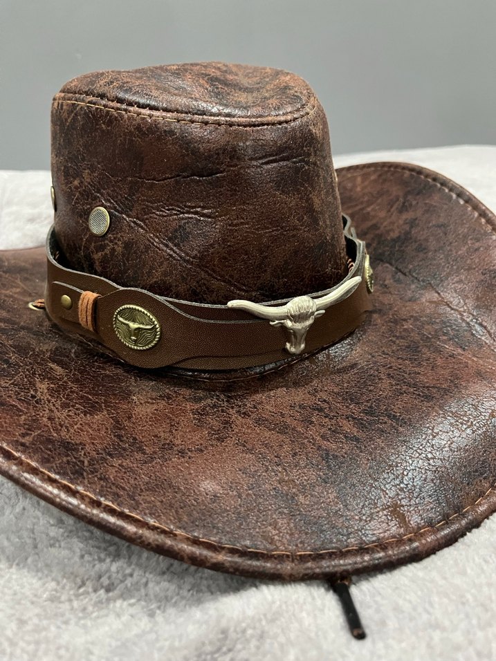 Deri kovboy şapkası - Görsel 3