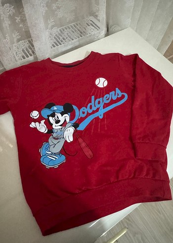 Kız Çocuk Kırmızı Baskılı Sweatshirt - Görsel 2