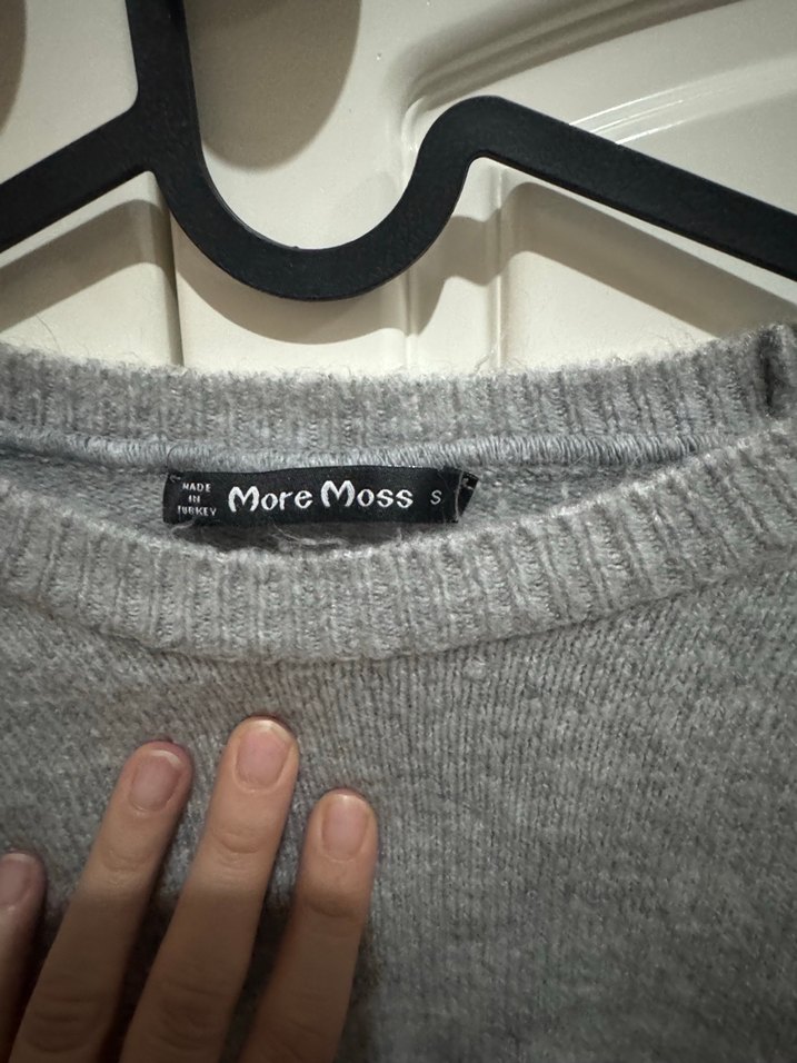 Gri Kadın Triko Bisiklet Yaka Kazak - Görsel 2