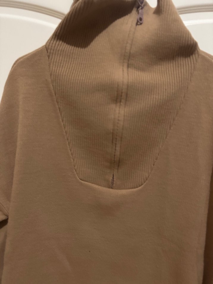 Yarım Fermuarlı Kahverengi Yüksek Yakalı kazak - Görsel 3