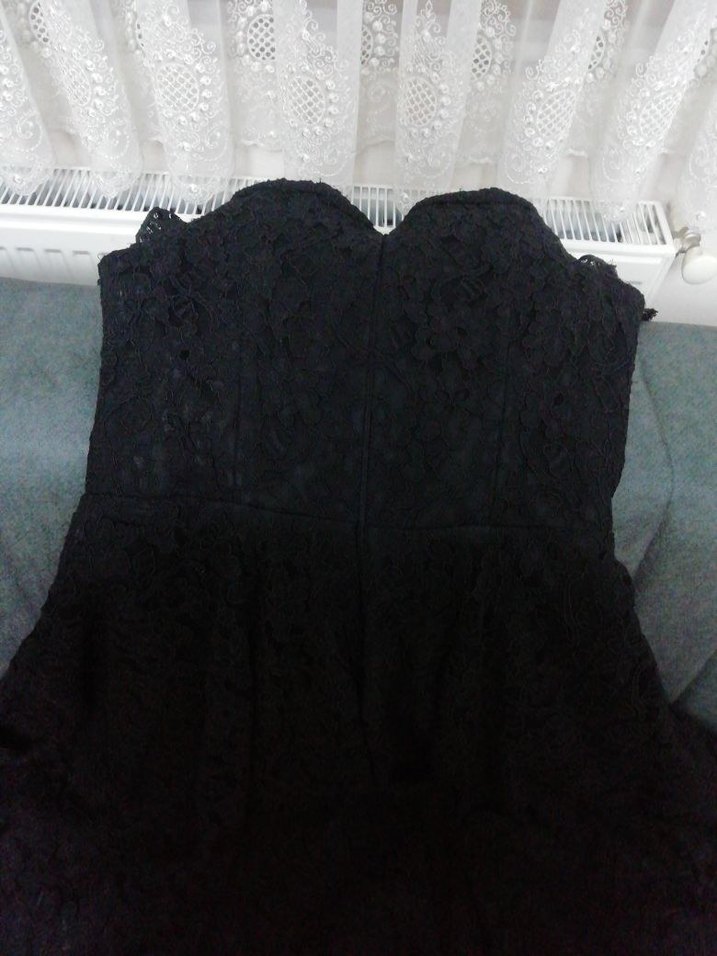 Dantelli siyah elbise - Görsel 5