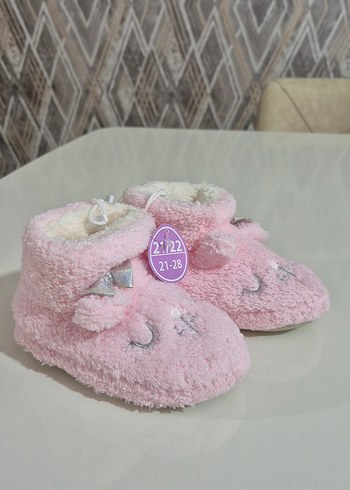 Kız Çocuk Pembe Kürklü Ev Terliği - Görsel 5