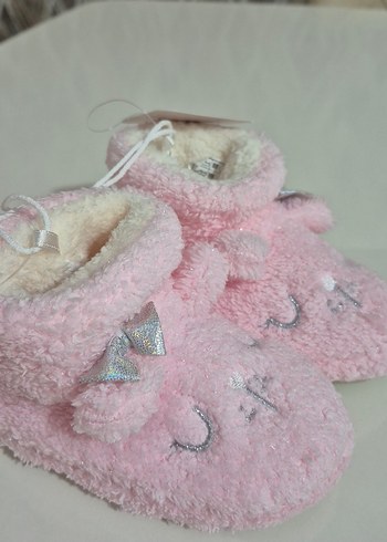 Kız Çocuk Pembe Kürklü Ev Terliği - Görsel 3