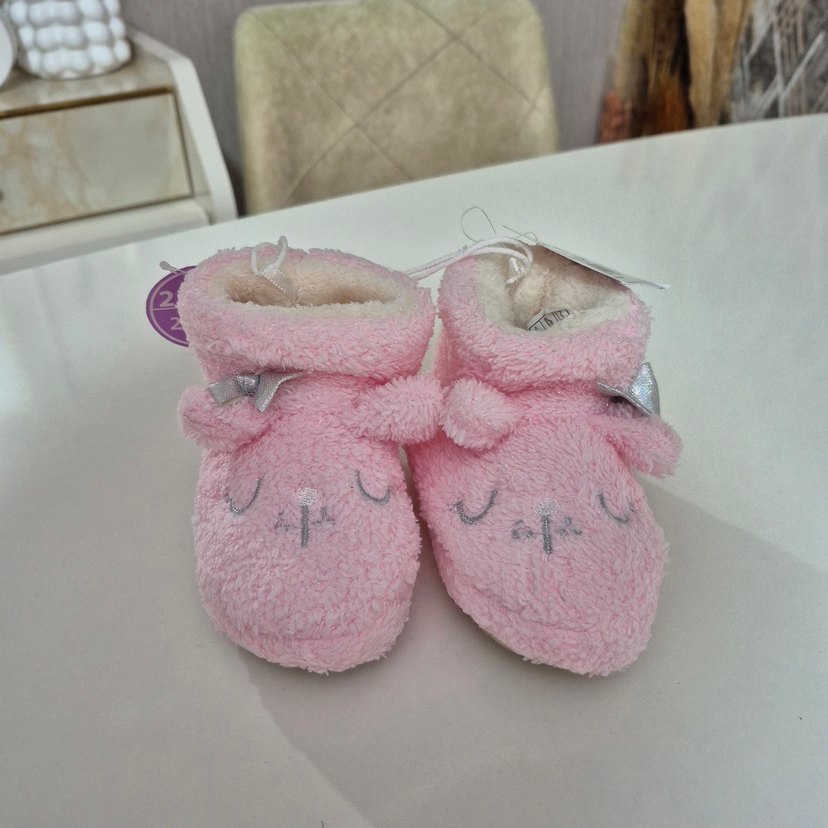 Kız Çocuk Pembe Kürklü Ev Terliği - Görsel 4