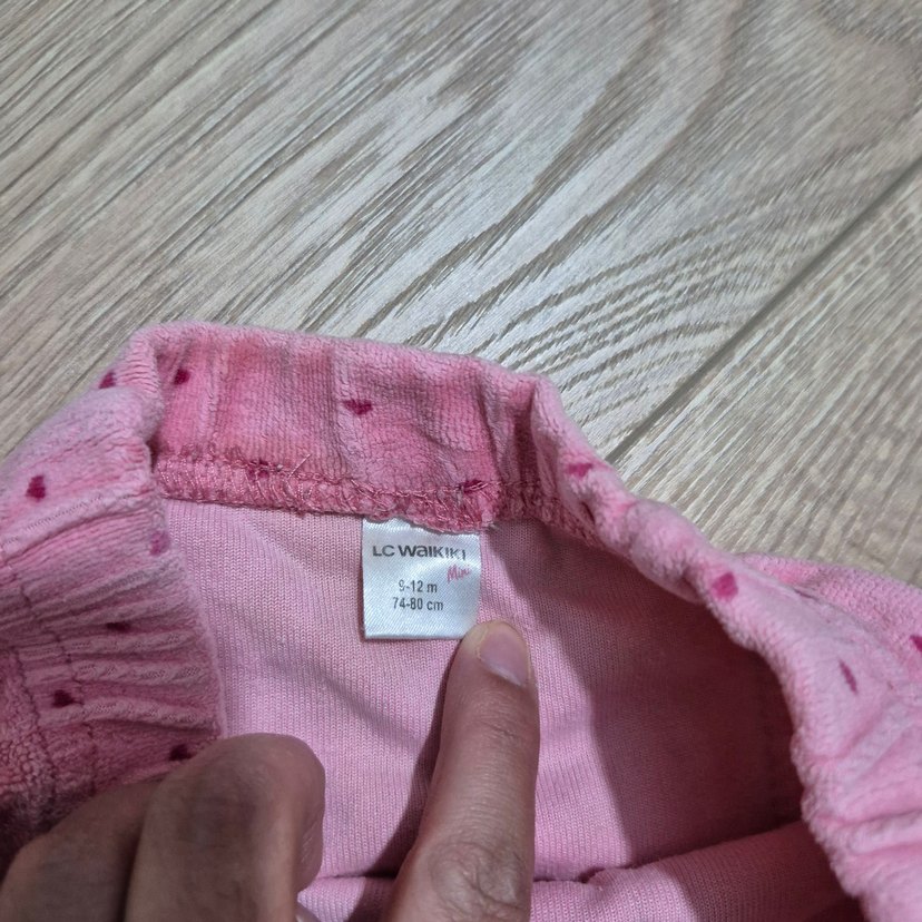 Düğme Detaylı Pembe Kız Çocuk Tayt - Görsel 3