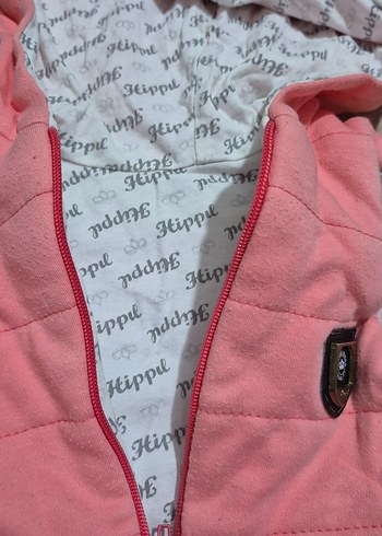 Kız Çocuk Kapüşonlu Pembe Fermuarlı Yelek - Görsel 3