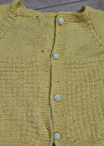 Kız Çocuk Sarı Kısa Kollu Triko Hırka - Görsel 4