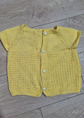 Kız Çocuk Sarı Kısa Kollu Triko Hırka - Görsel 2