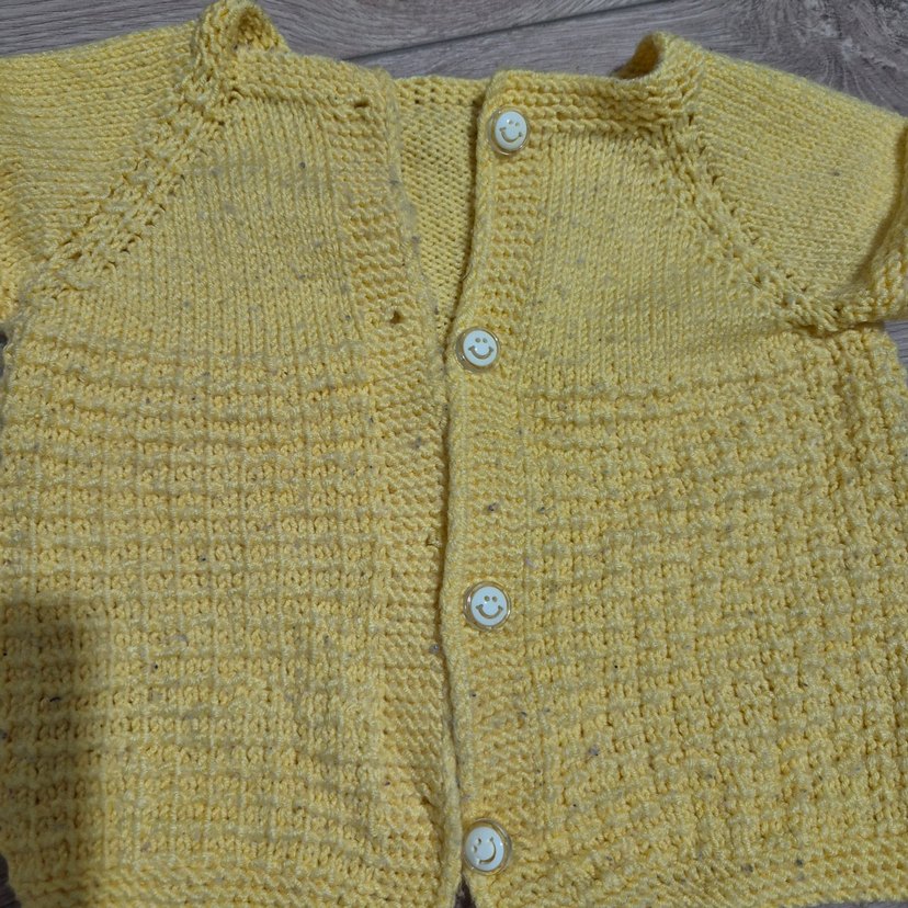 Kız Çocuk Sarı Kısa Kollu Triko Hırka - Görsel 4