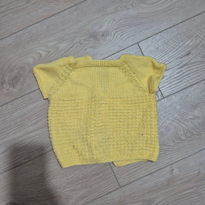 Kız Çocuk Sarı Kısa Kollu Triko Hırka - Görsel 3