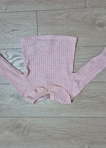 Pembe Kız Çocuk Fırfırlı Triko Bluz - Görsel 2