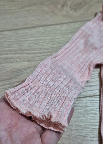 Pembe Kız Çocuk Fırfırlı Triko Bluz - Görsel 3