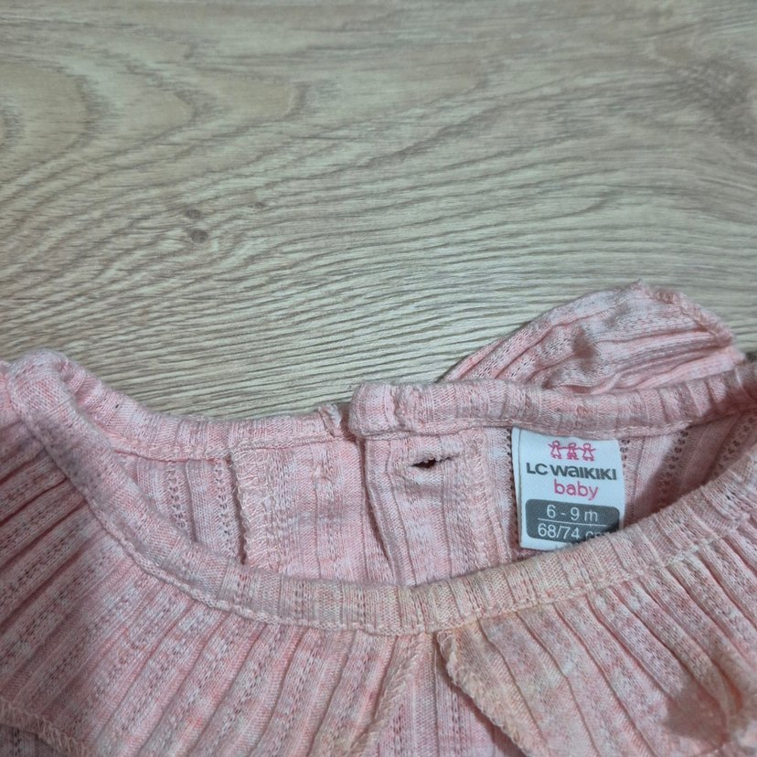 Pembe Kız Çocuk Fırfırlı Triko Bluz - Görsel 4