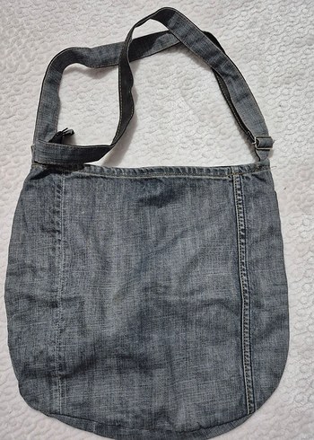 Nakışlı Düğmeli Kot Çanta - Görsel 4