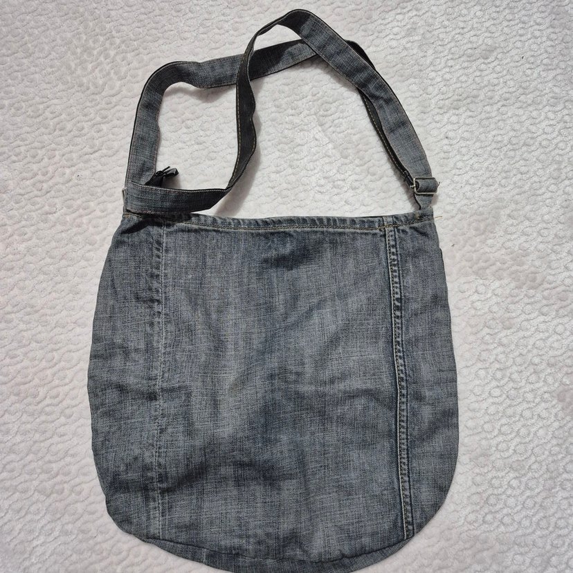 Nakışlı Düğmeli Kot Çanta - Görsel 4