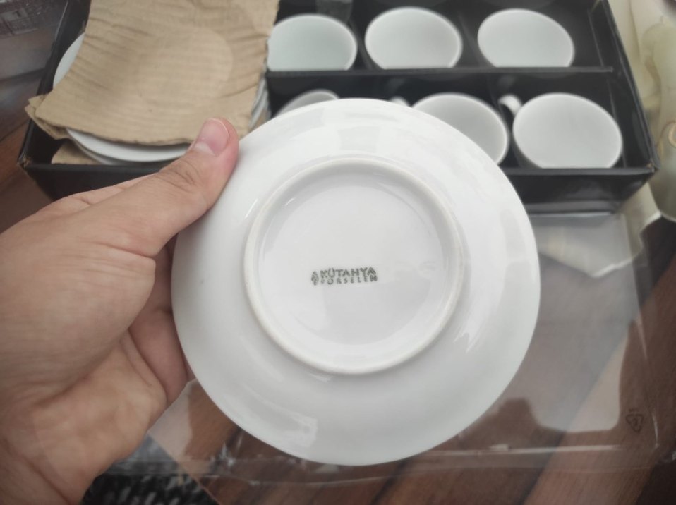 Beyaz Porselen Fincan ve Tabak Seti (6lı) - Görsel 2