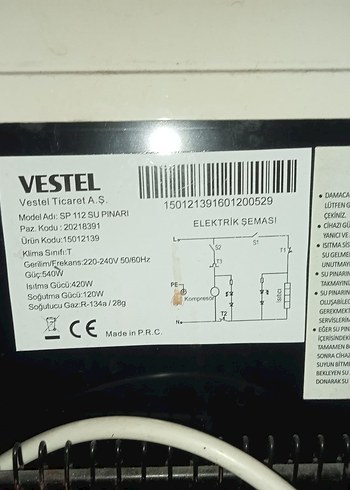 Vestel Su Sebili Beyaz - Görsel 7