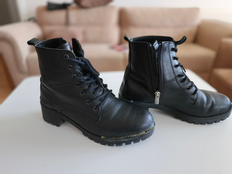 Şık Kadın siyah deri bot  37 numara - Görsel 3