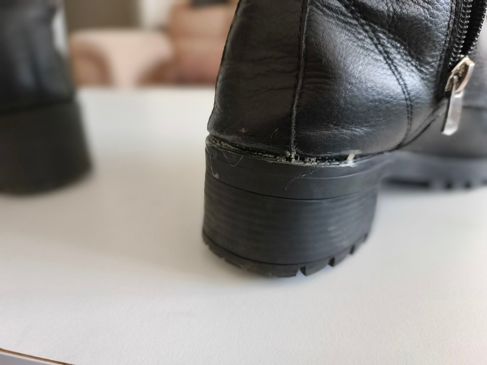 Şık Kadın siyah deri bot  37 numara - Görsel 5