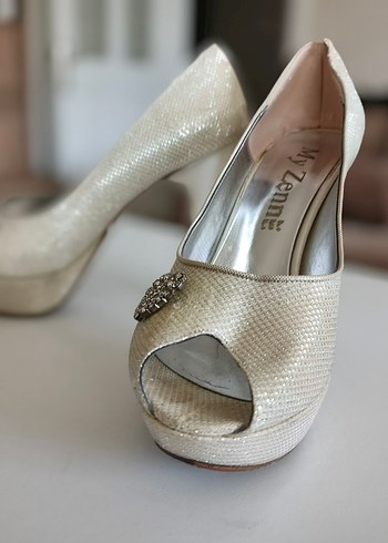 Işıltılı Topuklu Ayakkabı + Çanta Seti  37 Numara - Görsel 5