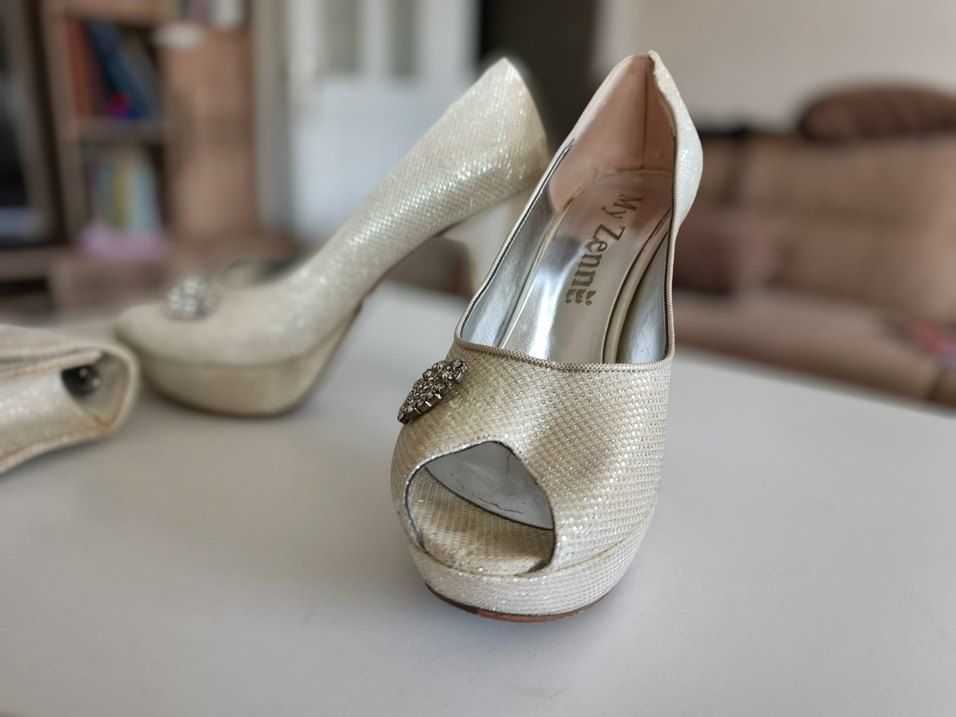 Işıltılı Topuklu Ayakkabı + Çanta Seti  37 Numara - Görsel 5