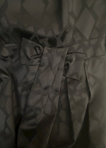 Siyah çok şık siyah kendinden desenli elbise - Görsel 10