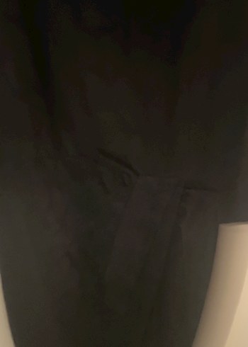 Siyah çok şık siyah kendinden desenli elbise - Görsel 3