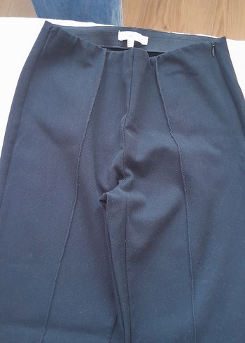 Lacivert Kadın Pilili Midi Kumaş Pantolon