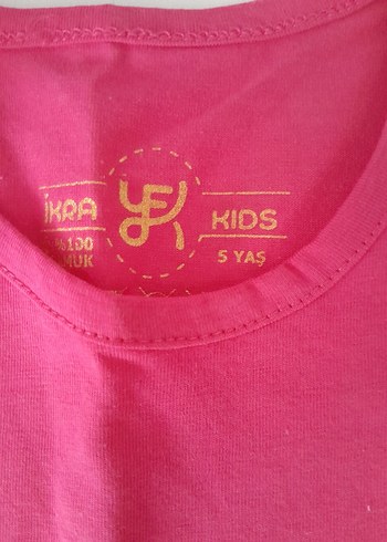 Pullu Desenli Kız Çocuk Kısa Kollu Pembe Tişört - Görsel 2