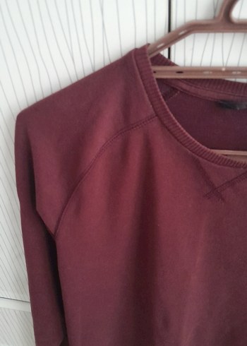 Bordo Kadın Süet Sweatshirt - Görsel 3