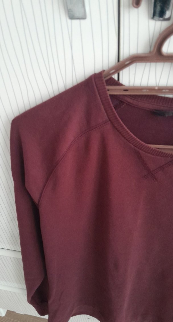 Bordo Kadın Süet Sweatshirt - Görsel 3