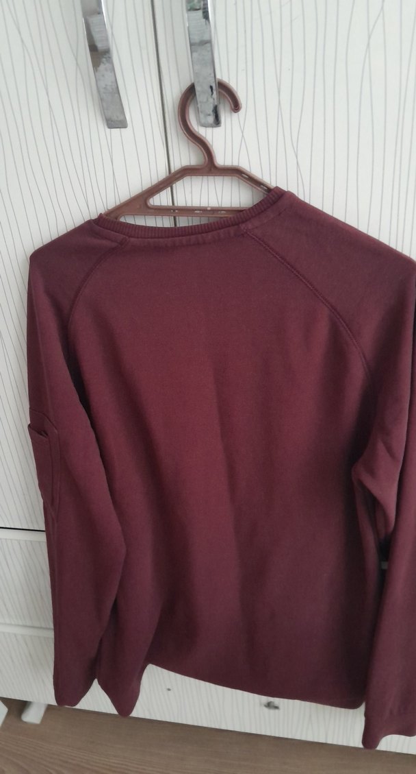 Bordo Kadın Süet Sweatshirt - Görsel 5