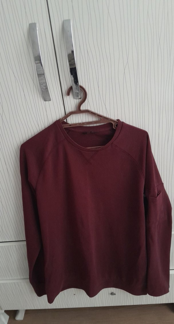 Bordo Kadın Süet Sweatshirt - Görsel 4