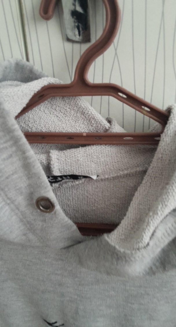 Gri Kapüşonlu Kadın Sweatshirt - Görsel 3