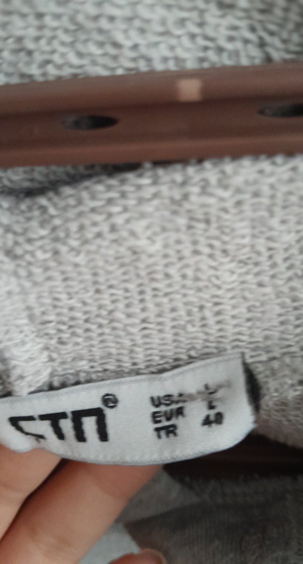 Gri Kapüşonlu Kadın Sweatshirt - Görsel 4