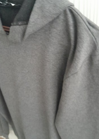 Kadın Gri Kapüşonlu Sweatshirt - Görsel 5