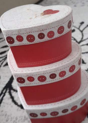 Kırmızı Kalp Şeklinde Hediyelik Kutular Seti - Görsel 3