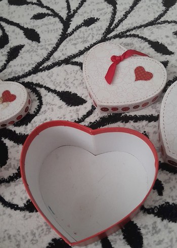 Kırmızı Kalp Şeklinde Hediyelik Kutular Seti - Görsel 6