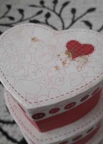 Kırmızı Kalp Şeklinde Hediyelik Kutular Seti - Görsel 2